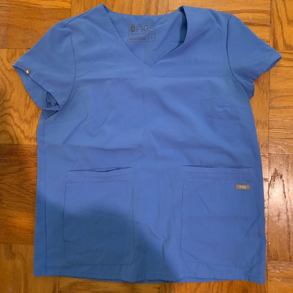 Cecil Blue Scrub Top - S